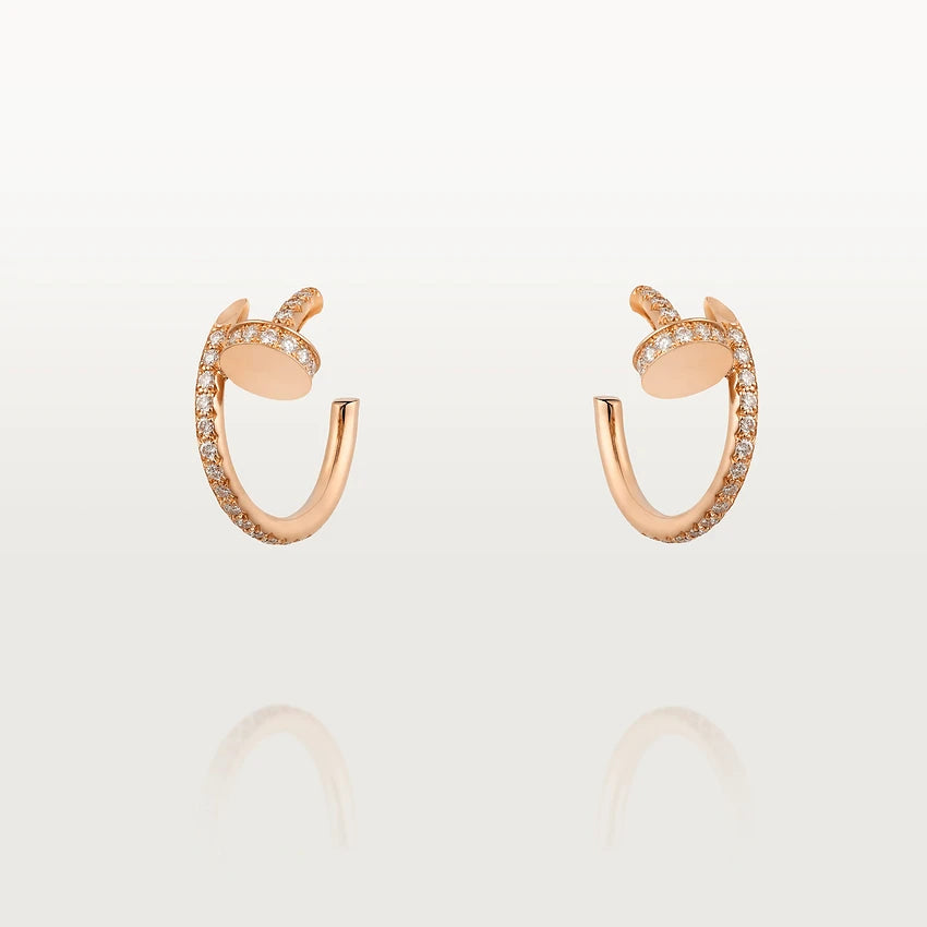 [Elitejewels]JUSTE EARRINGS 12.75MM PINK GOLD DIAMOND
