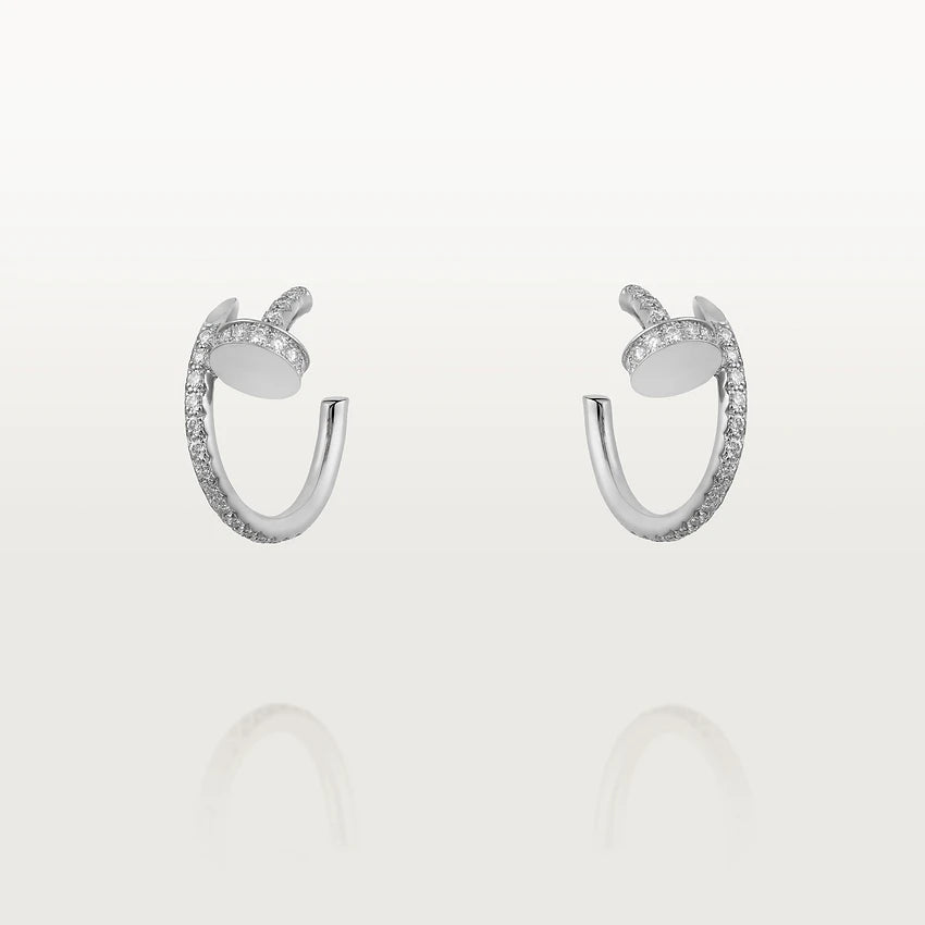 [Elitejewels]JUSTE EARRINGS 12.75MM SILVER DIAMOND