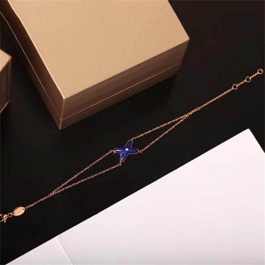 [Elitejewels]JEUX BRACELET BLUE AGATE PINK GOLD 1 DIAMOND