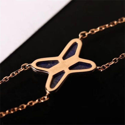 [Elitejewels]JEUX BRACELET BLUE AGATE PINK GOLD 1 DIAMOND