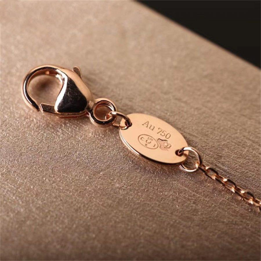 [Elitejewels]JEUX BRACELET BLUE AGATE PINK GOLD 1 DIAMOND