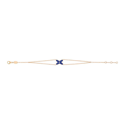 [Elitejewels]JEUX BRACELET BLUE AGATE PINK GOLD 1 DIAMOND
