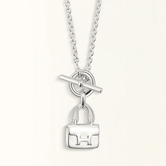 [Elitejewels]POP H PEDANT SILVER NECKLACE