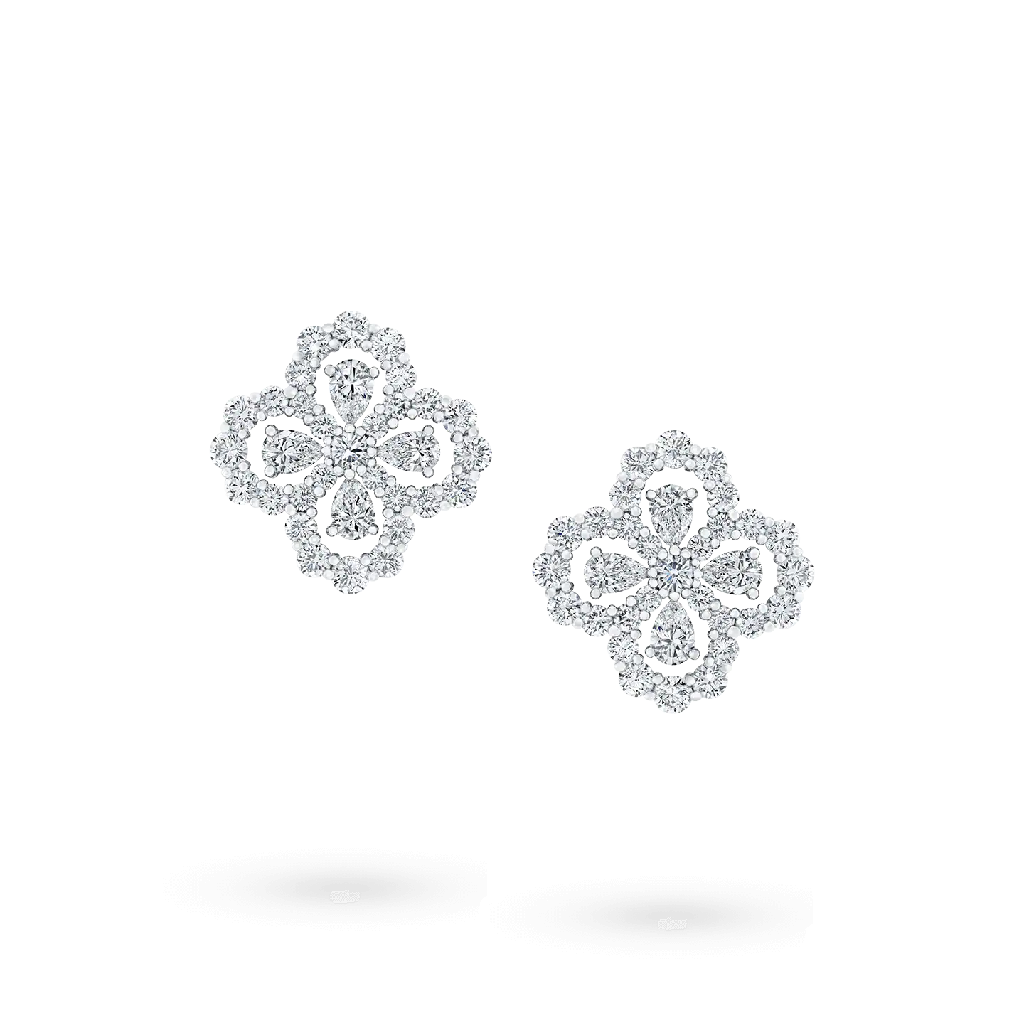 [Elitejewels]LOOP EARRINGS FULL MOTIF DIAMOND 16MM SILVE