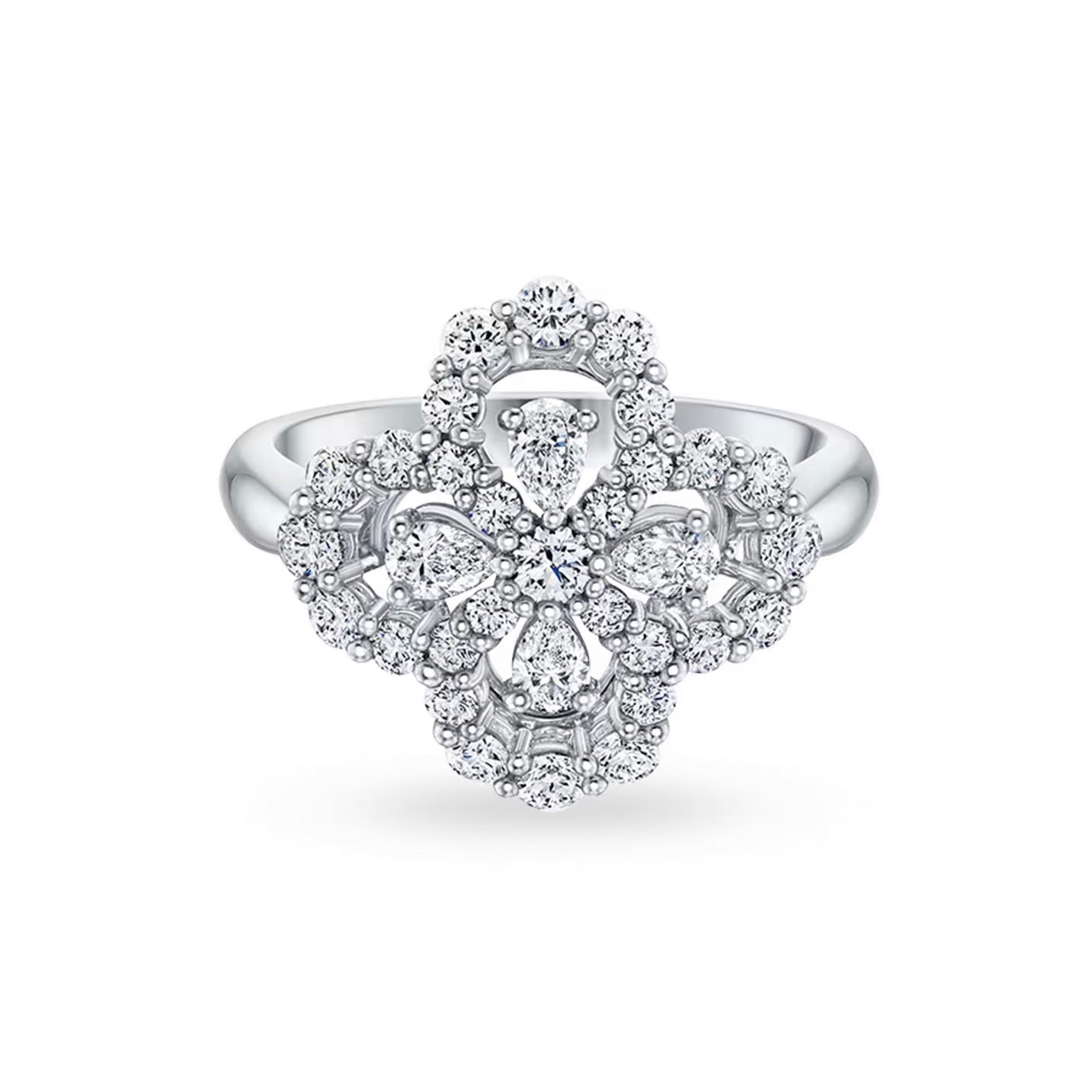 [Elitejewels]LOOP RING FULL MOTIF DIAMOND 16MM SILVE