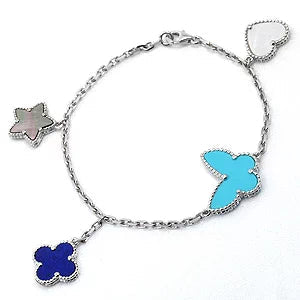 [Elitejewels]LUCKY SPRING SILVER BRACELET 4 MOTIF