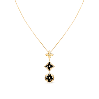 [Elitejewels]STAR AND SUN ONYX PINK GOLD NECKLACE