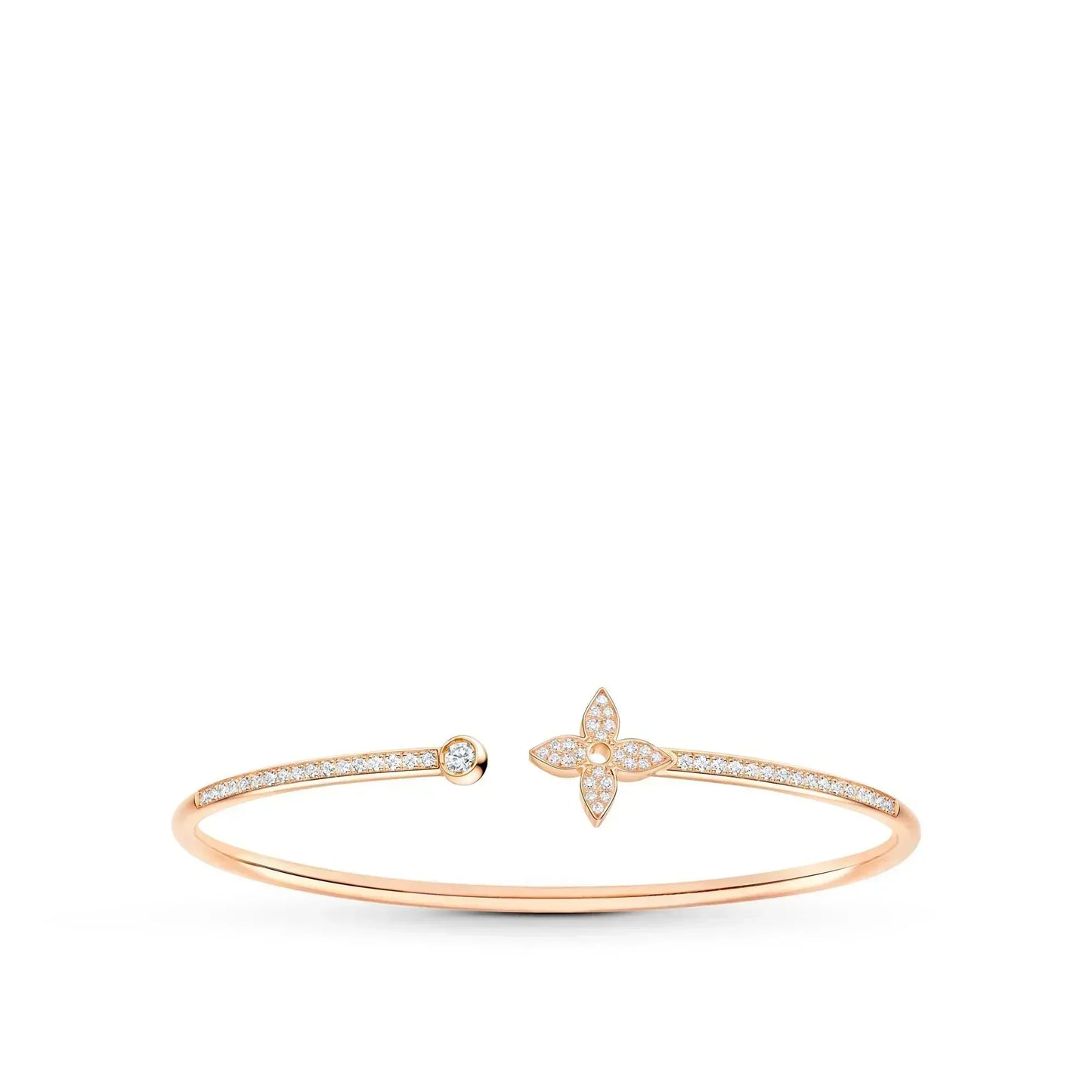 [Elitejewels]LV IDYLLE PINK GOLD OPEN BRACELET DIAMOND PAVED