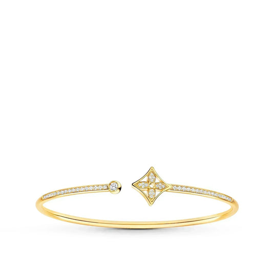[Elitejewels]LV IDYLLE GOLD OPEN BRACELET DIAMOND PAVED