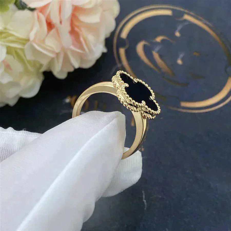[Elitejewels]CLOVER ONYX RING