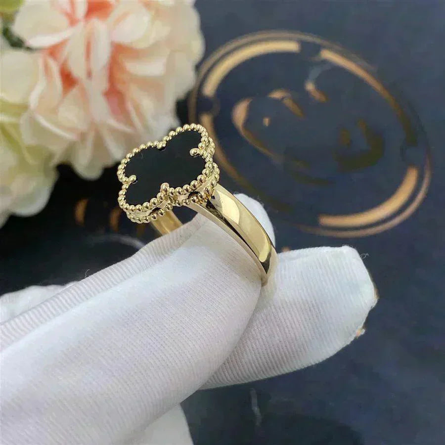 [Elitejewels]CLOVER ONYX RING