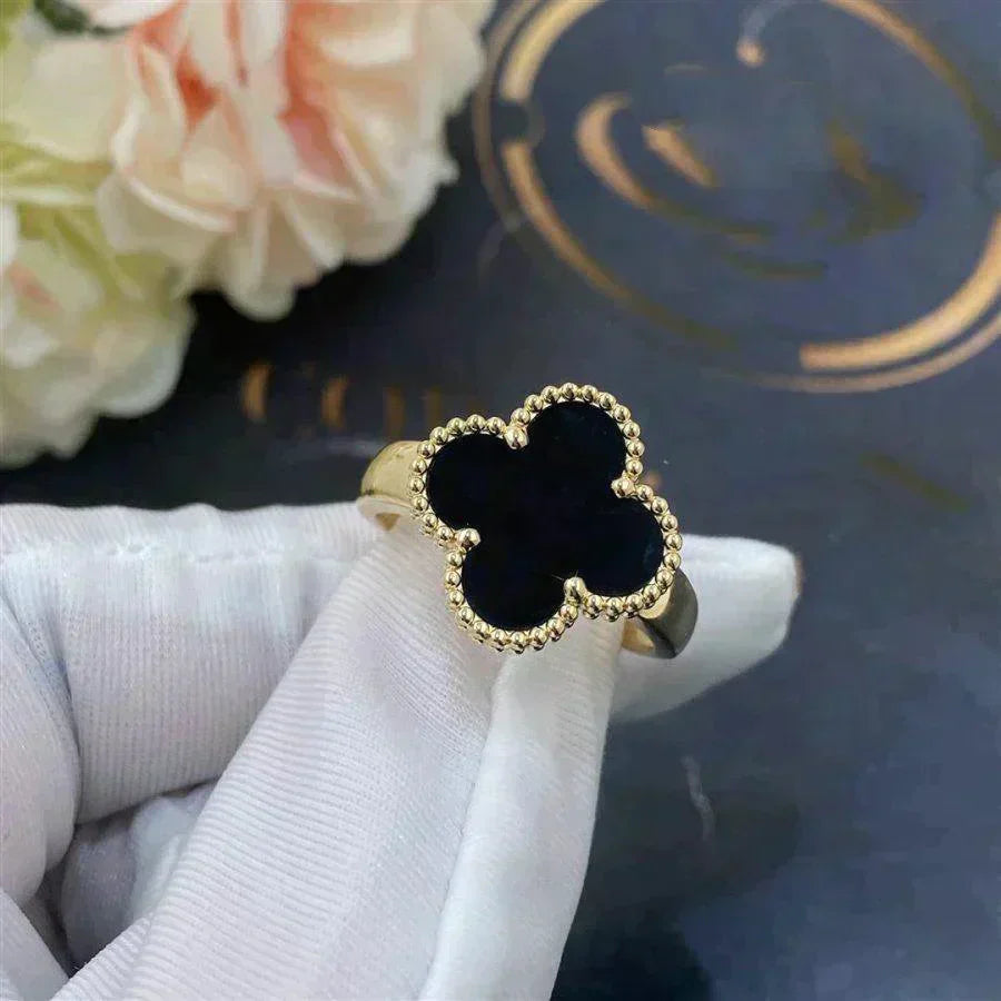 [Elitejewels]CLOVER ONYX RING
