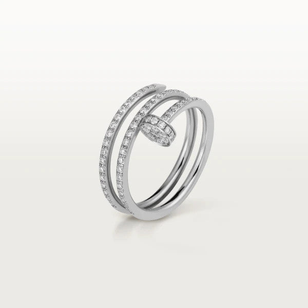 [Elitejewels]JUSTE RING 1.8MM SILVER DOUBLE ROW DIAMONDS
