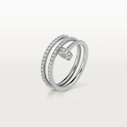 [Elitejewels]JUSTE RING 1.8MM SILVER DOUBLE ROW DIAMONDS